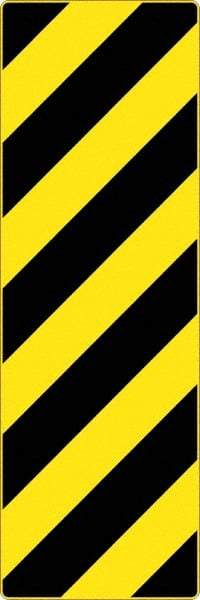 NMC - "Chevron", 12" Wide x 36" High, Aluminum Warning & Safety Reminder Signs - 0.08" Thick, Black on Yellow, High Intensity Reflectivity, Rectangle, Post Mount - Makers Industrial Supply