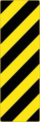 NMC - "Chevron", 12" Wide x 36" High, Aluminum Warning & Safety Reminder Signs - 0.08" Thick, Black on Yellow, High Intensity Reflectivity, Rectangle, Post Mount - Makers Industrial Supply