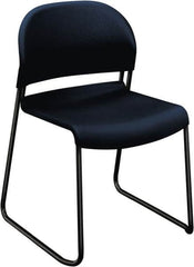 Hon - Polymer Blue Stacking Chair - Black Frame, 21" Wide x 21-1/2" Deep x 31" High - Makers Industrial Supply