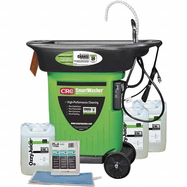 CRC - Free Standing Water-Based Parts Washer - 15 Gal Max Operating Capacity, HDPE Tank, 42" High x 43" Long x 27" Wide, 110 Input Volts - Makers Industrial Supply