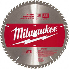 Milwaukee Tool - 10" Diam, 5/8" Arbor Hole Diam, 60 Tooth Wet & Dry Cut Saw Blade - Carbide-Tipped, Crosscut Action, Standard Round Arbor - Makers Industrial Supply