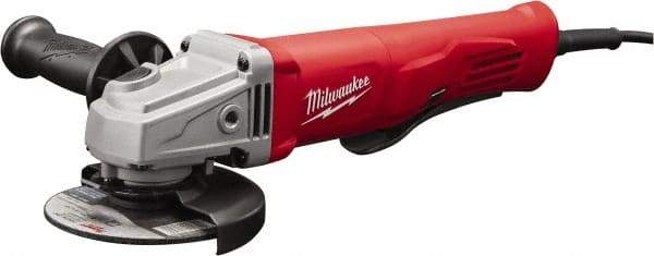 Milwaukee Tool - 4-1/2" Wheel Diam, 12,000 RPM, Corded Angle & Disc Grinder - 5/8-11 Spindle - Makers Industrial Supply