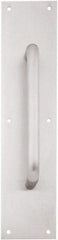 IVES - 16" Long x 4" Wide, Brass Standard Door Pull - Stainless Steel Finish, 8" Grip Length - Makers Industrial Supply