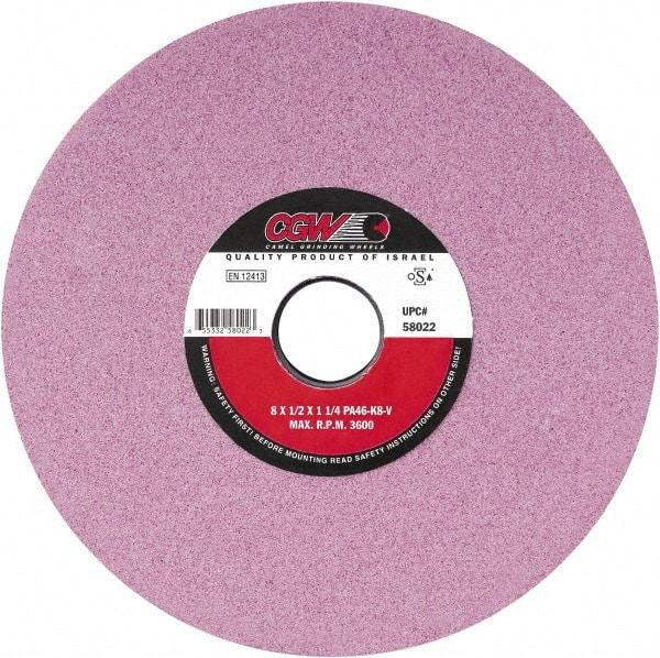 CGW Abrasives - 7" Diam x 1-1/4" Hole x 3/4" Thick, I Hardness, 46 Grit Surface Grinding Wheel - Aluminum Oxide, Type 5, Medium Grade, Vitrified Bond, One-Side Recess - Makers Industrial Supply