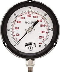 Winters - 4-1/2" Dial, 1/4 Thread, 0-300 Scale Range, Pressure Gauge - Bottom Connection Mount, Accurate to ±0.5% of Scale - Makers Industrial Supply