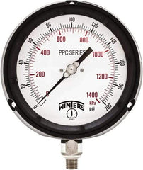Winters - 4-1/2" Dial, 1/4 Thread, 0-200 Scale Range, Pressure Gauge - Bottom Connection Mount, Accurate to ±0.5% of Scale - Makers Industrial Supply