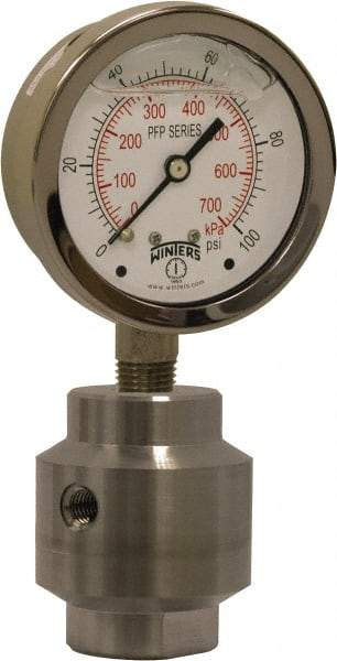 Winters - 4" Dial, 1/2 Thread, 0-600 Scale Range, Pressure Gauge - Bottom Connection Mount, Accurate to 0.01% of Scale - Makers Industrial Supply