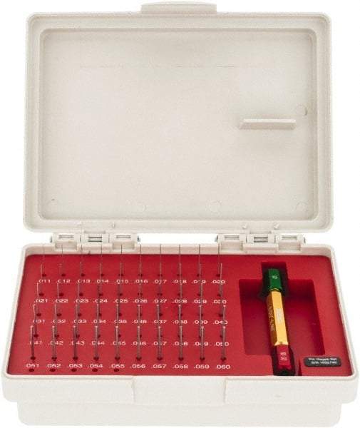 SPI - 50 Piece, 0.011-0.06 Inch Diameter Plug and Pin Gage Set - Minus 0.0002 Inch Tolerance, Class ZZ - Makers Industrial Supply