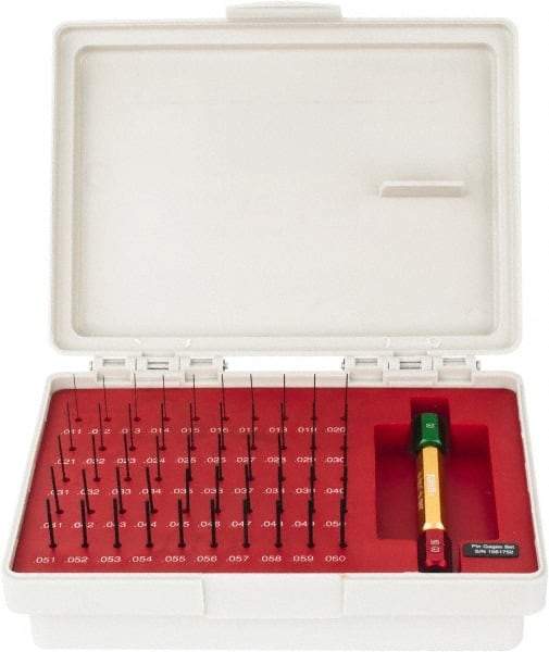 SPI - 50 Piece, 0.011-0.06 Inch Diameter Plug and Pin Gage Set - Minus 0.0002 Inch Tolerance, Class ZZ - Makers Industrial Supply