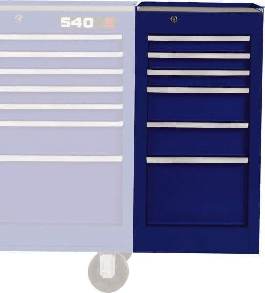 Proto - 6 Drawer Blue Side Cabinet - 15" Wide x 29" High x 18" Deep, Use with Vinyl Top, Drawer Liners - Makers Industrial Supply