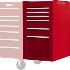 Proto - 6 Drawer Red Side Cabinet - 19" Wide x 34" High x 25" Deep, Use with Proto Roller Cabinet - Makers Industrial Supply