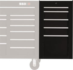 Proto - 5 Drawer Black Side Cabinet - 19" Wide x 34" High x 25" Deep, Use with Proto Roller Cabinet - Makers Industrial Supply