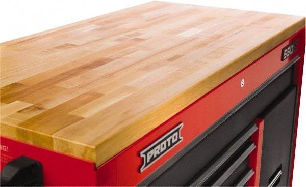 Proto - Tool Box Solid Maple with Laminated Edge Hardwood Worktop - 66-9/16" Wide x 25" Deep x 1-1/2" High, Brown, For Proto Workstations - Makers Industrial Supply