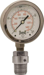 Winters - 2-1/2" Dial, 1/4 Thread, 0-600 Scale Range, Pressure Gauge - Bottom Connection Mount, Accurate to 1.5% of Scale - Makers Industrial Supply