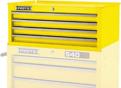 Proto - 4 Drawer Intermediate Tool Chest - 26-1/4" Wide x 18" Deep x 10" High, Steel, Yellow - Makers Industrial Supply