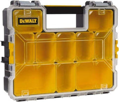 DeWALT - 10 Compartment Tool Organizer - 14" Wide x 4-1/2" Deep x 4-1/2" High, Plastic, Yellow - Makers Industrial Supply