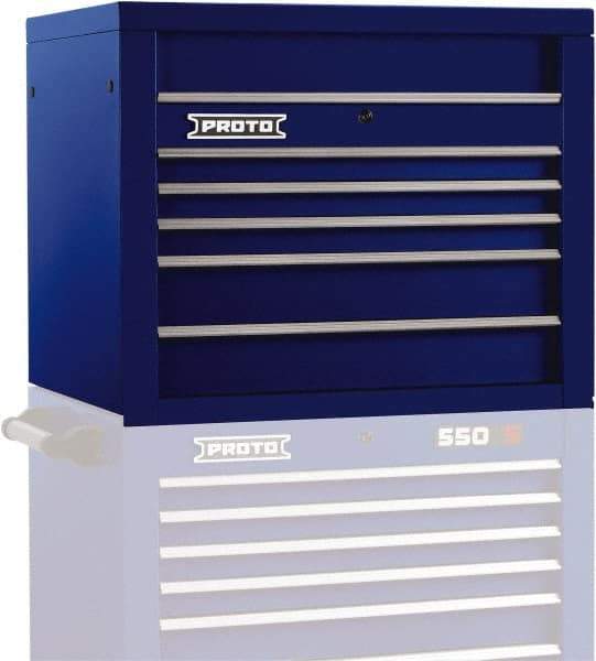 Proto - 5 Drawer Top Tool Chest - 34" Wide x 25-1/4" Deep x 27" High, Steel, Blue - Makers Industrial Supply