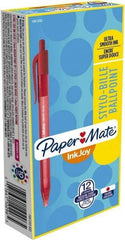 Paper Mate - 1mm Ball Point Retractable Ball Point Pen - Red - Makers Industrial Supply