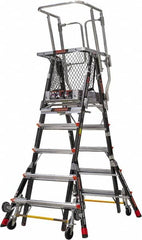 Little Giant Ladder - 4 Steps, 7' 9"' High, Type IAA Rating, Fiberglass Step Ladder - 375 Lb Load Capacity, 114" Base Width - Makers Industrial Supply