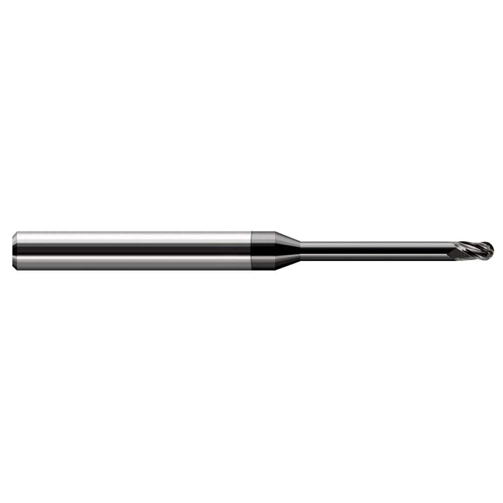 Harvey Tool - 0.5mm, 0.03" LOC, 1/8" Shank Diam, 3 Flute Solid Carbide Ball End Mill - Exact Industrial Supply