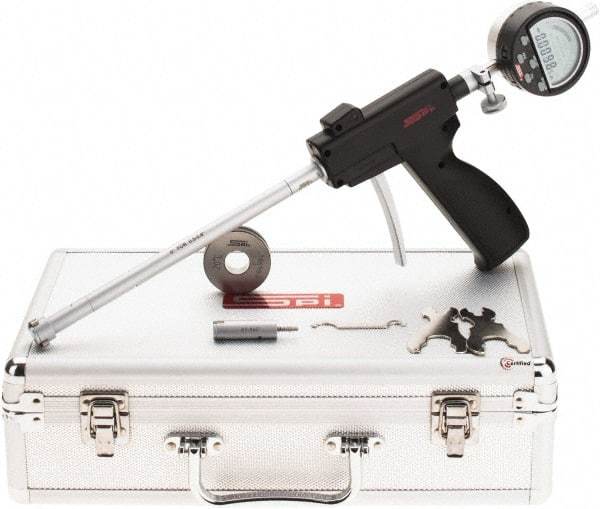 SPI - 0.5 to 0.8", 2.6" Deep, Pistol Grip Electronic Bore Gage Set - Up to 0.00016" Accuracy, 0.0001" Resolution, Includes Indicator - Makers Industrial Supply