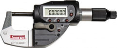 SPI - 0 to 1" Range, 0.00005" Resolution, IP65 Electronic Outside Micrometer - 0.00015" Accuracy, CR2032 Battery - Makers Industrial Supply