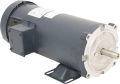 Leeson - 1-1/2 Max hp, 2,500 Max RPM, DC Electric AC DC Motor - 230 V Input, S56C Frame, C-Face with Base Mount, TEFC Enclosure - Makers Industrial Supply