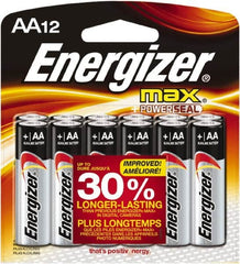 Energizer - Size AA, Alkaline, Standard Battery - 1.5 Volts, Flat Terminal, LR6 - Makers Industrial Supply