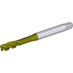 Kennametal - 3/4-16 4 Flute 2B Modified Bottoming Spiral Flute Tap - Cobalt, TiN Finish, 110mm OAL, Right Hand Flute, Right Hand Thread - Makers Industrial Supply