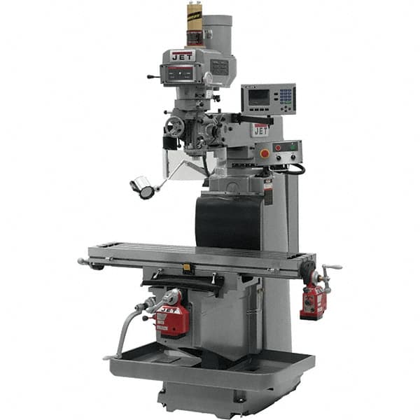 Jet - 54" Table Width x 12" Table Length, Electronic Variable Speed Control, 3 Phase Knee Milling Machine - R8 Spindle Taper, 5 hp - Makers Industrial Supply