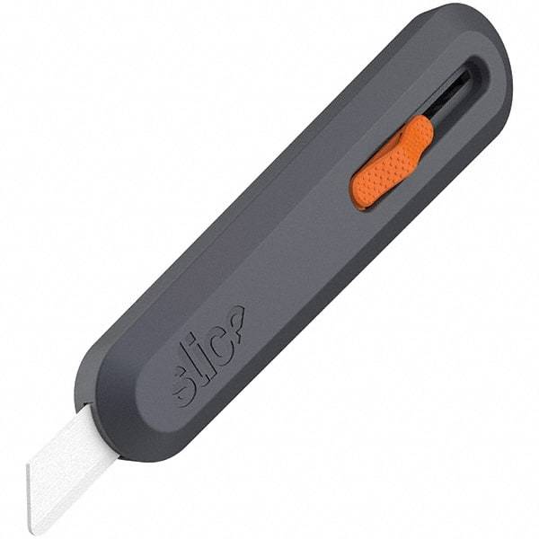 Slice - Nonsparking Ambidextrous Retractable Blade Utility Knife - 2-9/16" Blade Length, Black & Orange, Ceramic Blade, Glass Filled Nylon & Steel Handle - Makers Industrial Supply