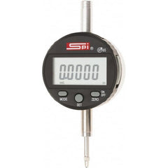 SPI - 0 to 1/2" Range, 0.0005" Graduation, Electronic Drop Indicator - Flat & Lug Back, Accurate to 0.0008", Inch & Metric System, Digital Display - Makers Industrial Supply