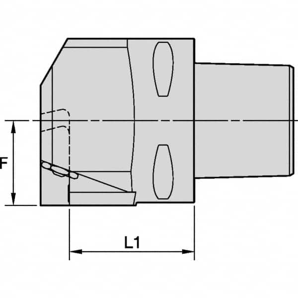 Kennametal - EG-P-GUP, EG-U-GUN, EG-U-GUP, ER-P-GUP, ER-U-GUN, ER-U-GUP Insert, 57mm Head Length, Modular Grooving Blade Holder Head - Left Hand Cut, System Size PSC80, Through Coolant, Series Beyond Evolution - Makers Industrial Supply