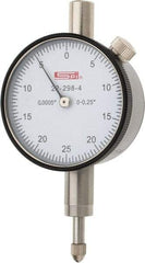 SPI - 1/4" Range, 0-25-0 Dial Reading, 0.0005" Graduation Dial Drop Indicator - 1.61" Dial, 0.05" Range per Revolution, 0.0005" Accuracy, Includes NIST Traceability Certification - Makers Industrial Supply