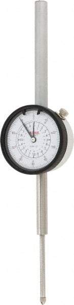 SPI - 2" Range, 0-100 Dial Reading, 0.001" Graduation Dial Drop Indicator - 2.2" Dial, 0.1" Range per Revolution, 0.004" Accuracy, Revolution Counter, Includes NIST Traceability Certification - Makers Industrial Supply