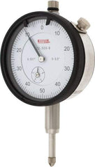 SPI - 1/2" Range, 0-50-0 Dial Reading, 0.001" Graduation Dial Drop Indicator - 2.2" Dial, 0.1" Range per Revolution, 0.002" Accuracy, Revolution Counter, Includes NIST Traceability Certification - Makers Industrial Supply