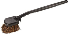 Harper Brush - 2-1/4" Bristle Length, Palmyra Utility Scrub Brush - 3-1/2" x 3-1/2" Long x 3" Wide Head, 20" OAL, Easy Grip Handle, Black, Polypropylene Block - Makers Industrial Supply