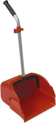 Harper Brush - 14" Wide x 13" Deep x 32" High Handheld Dustpan - Plastic Body, 25" Aluminum Handle, Red - Makers Industrial Supply