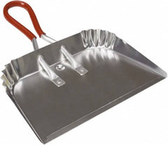 Harper Brush - 17" Wide x 10" Deep x 4" High Handheld Dustpan - Aluminum Body, 9" Aluminum Handle, Silver - Makers Industrial Supply