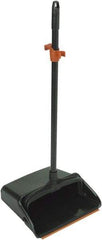 Harper Brush - 12" Wide x 12" Deep x 36" High Upright Dustpan - Plastic Body, 28" Aluminum Handle, Black - Makers Industrial Supply