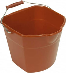 Harper Brush - 17 Qt, Plastic Rectangular Red Single Pail with Pour Spout - Handle Included, 13" Top Length - Makers Industrial Supply