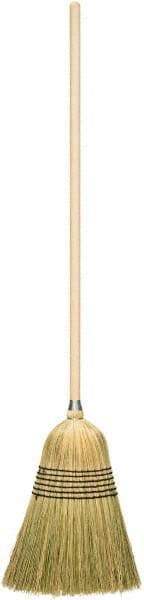 Harper Brush - 56" OAL Corn Bristle Broom - 39" Long Wood Handle, 17" Bristle Length, 14" Wide - Makers Industrial Supply