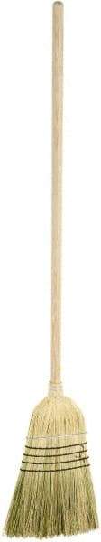 Harper Brush - 55" OAL Corn Blend Bristle Broom - 39" Long Wood Handle, 16" Bristle Length, 12" Wide - Makers Industrial Supply