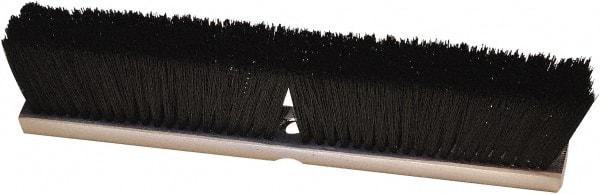 Harper Brush - 18" Medium Duty Synthetic Push Broom - 3" Bristle Length, Wood Block, Threaded Handle Connection, Handle Sold Separately - Makers Industrial Supply