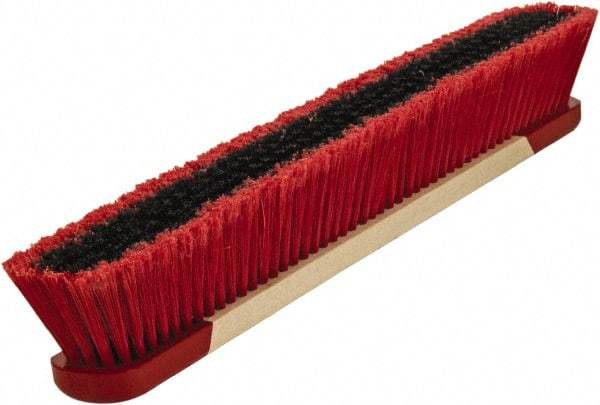 Harper Brush - 24" Medium Duty Synthetic Push Broom - 3" Bristle Length, Wood Block, Bolt-On Handle Connection, Handle Included - Makers Industrial Supply