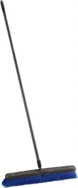 Harper Brush - 24" Medium Duty Synthetic Push Broom - 3" Bristle Length, Plastic Block, Threaded Handle Connection, Handle Included - Makers Industrial Supply