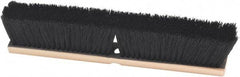 Harper Brush - 24" Smooth Surface Horsehair Push Broom - 3" Bristle Length, Wood Block, Threaded Handle Connection, Handle Sold Separately - Makers Industrial Supply