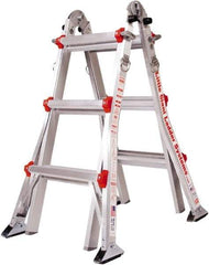 Little Giant Ladder - 14 Steps, 15' High, Type IA Rating, Aluminum Multi-Use Ladder - 300 Lb Load Capacity, 24-1/2" Base Width - Makers Industrial Supply