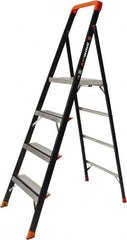 Little Giant Ladder - 4 Steps, 6' High, Type IAA Rating, Fiberglass Step Ladder - 375 Lb Load Capacity, 23-1/2" Base Width - Makers Industrial Supply