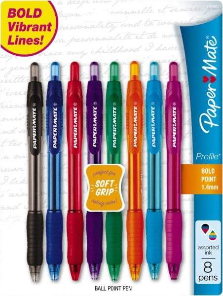 Paper Mate - 1mm Ball Point Retractable Ball Point Pen - Assorted Colors - Makers Industrial Supply